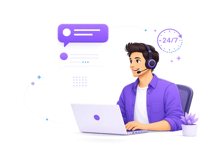 Customer support agent ready to help